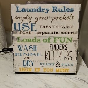 Laundry Rules Decorative Sign